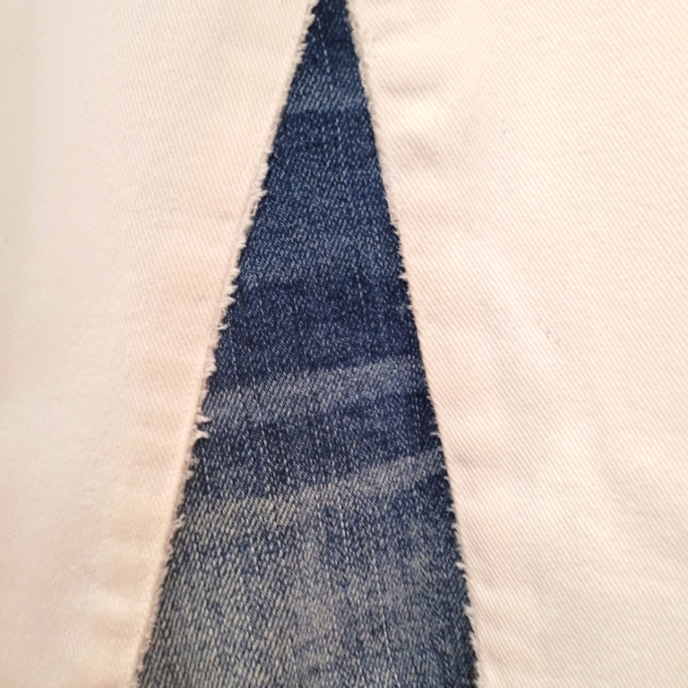 Upcycled Handmade Gloria Vanderbilt white AND blue Denim Skirt! - Picture 5 of 11